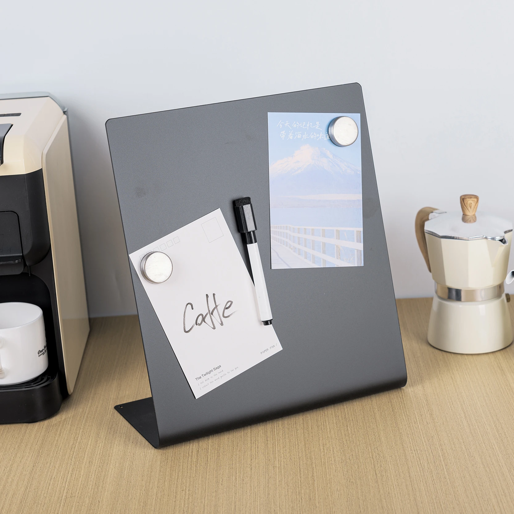 Magnetic Bulletin Board with Stand Mini Magnetic Memo Board Magnet Board Easel for Displaying Photos Notes Cards Poem Spices