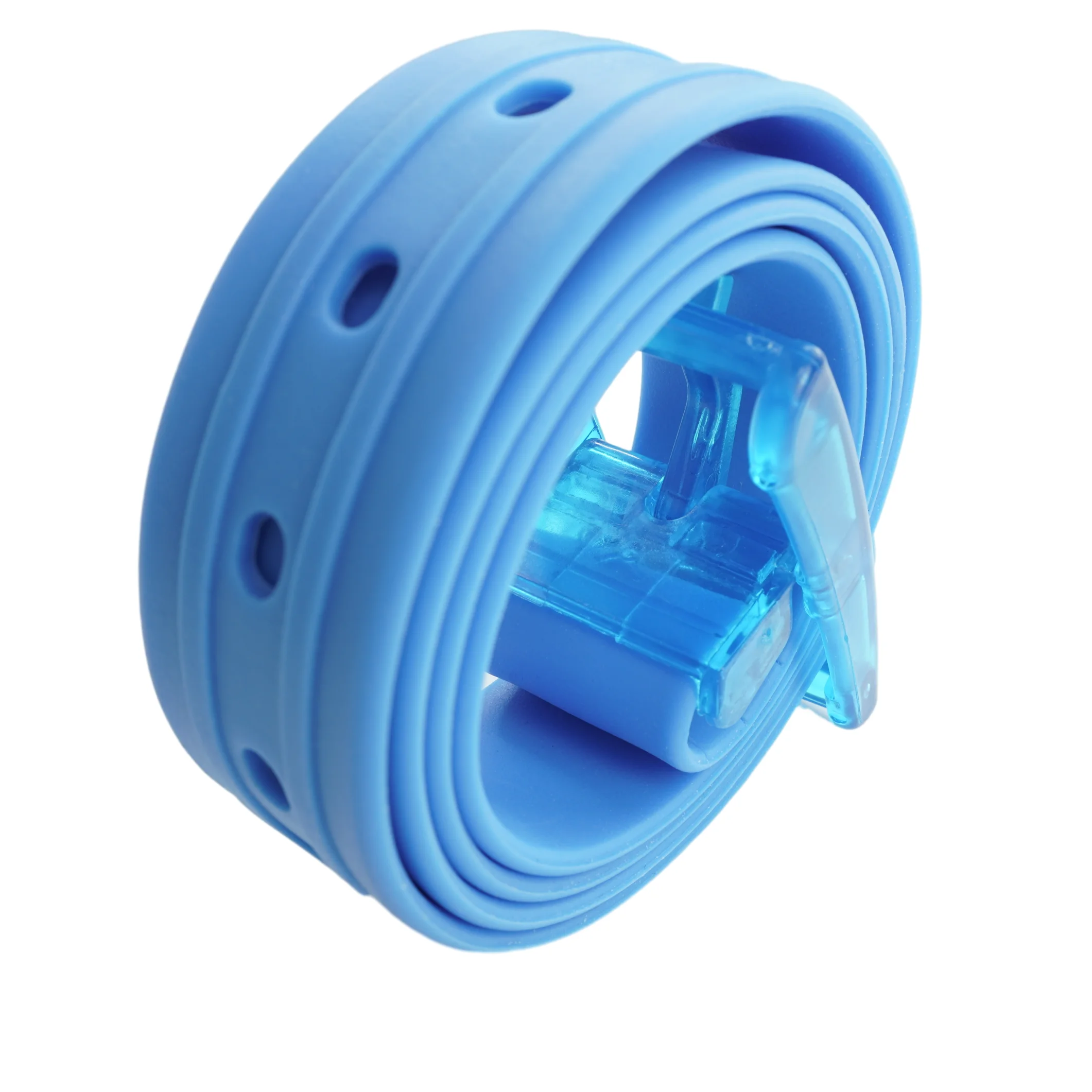 Manufacturer Trendy Light Blue Customized Pin Buckle Silicone Belt Unisex Casual Golf Thick Rubber Belts