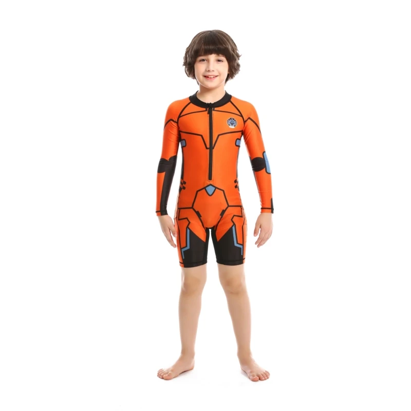 Manufacturer Custom Kids Cute Swimsuits Swimming Clothes Rash Guard Dropshipping Children Boy Long Sleeve Swimwear
