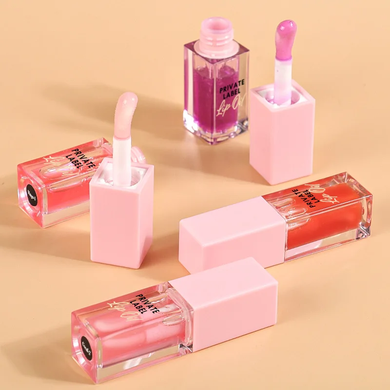 Private Label Fruity Lip Plumper Oil Moisturizer Plumping Glossy Clear Lip Gloss Oil