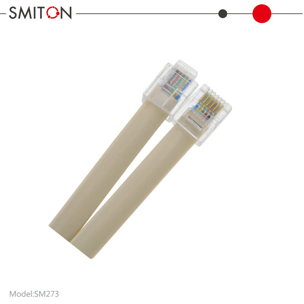 Extension Spiral Core RJ12 Cord Telephone Cables Line Flat Patch