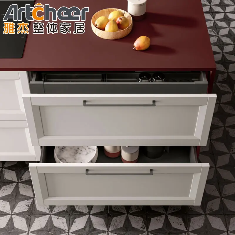 Modern Designs High End Affordable Custom Furniture Used Small Full White L Shaped Melamine Kitchen Cabinets From China