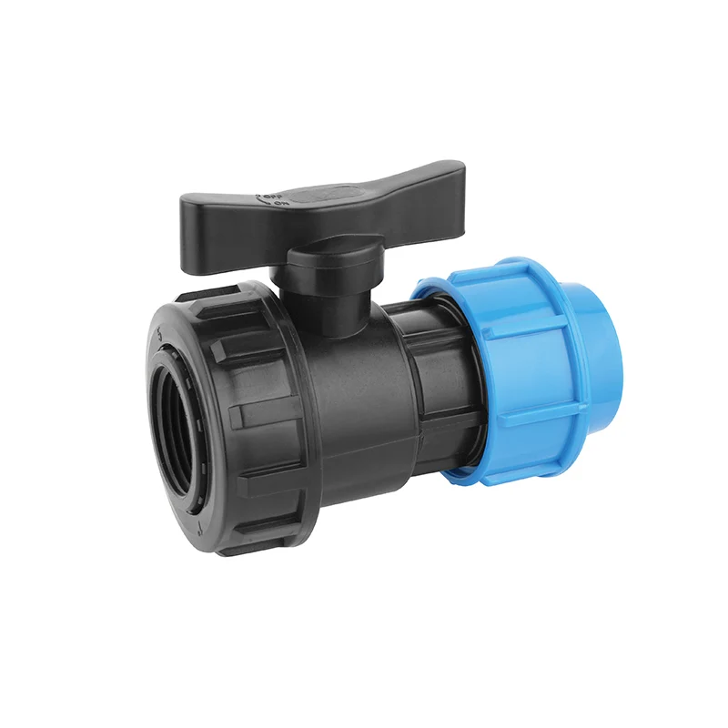 PP Compression Ball Valve pp single union female thread end ball valve