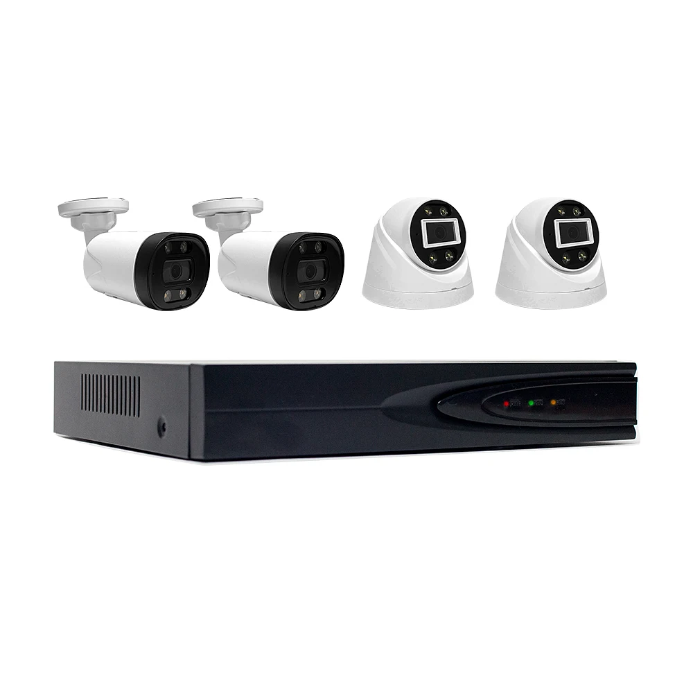 BESTECH 4MP Smart Dual Light Outdoor Waterproof Two-way Audio Ip Network Camera cctv NVR mini bullet dome camera