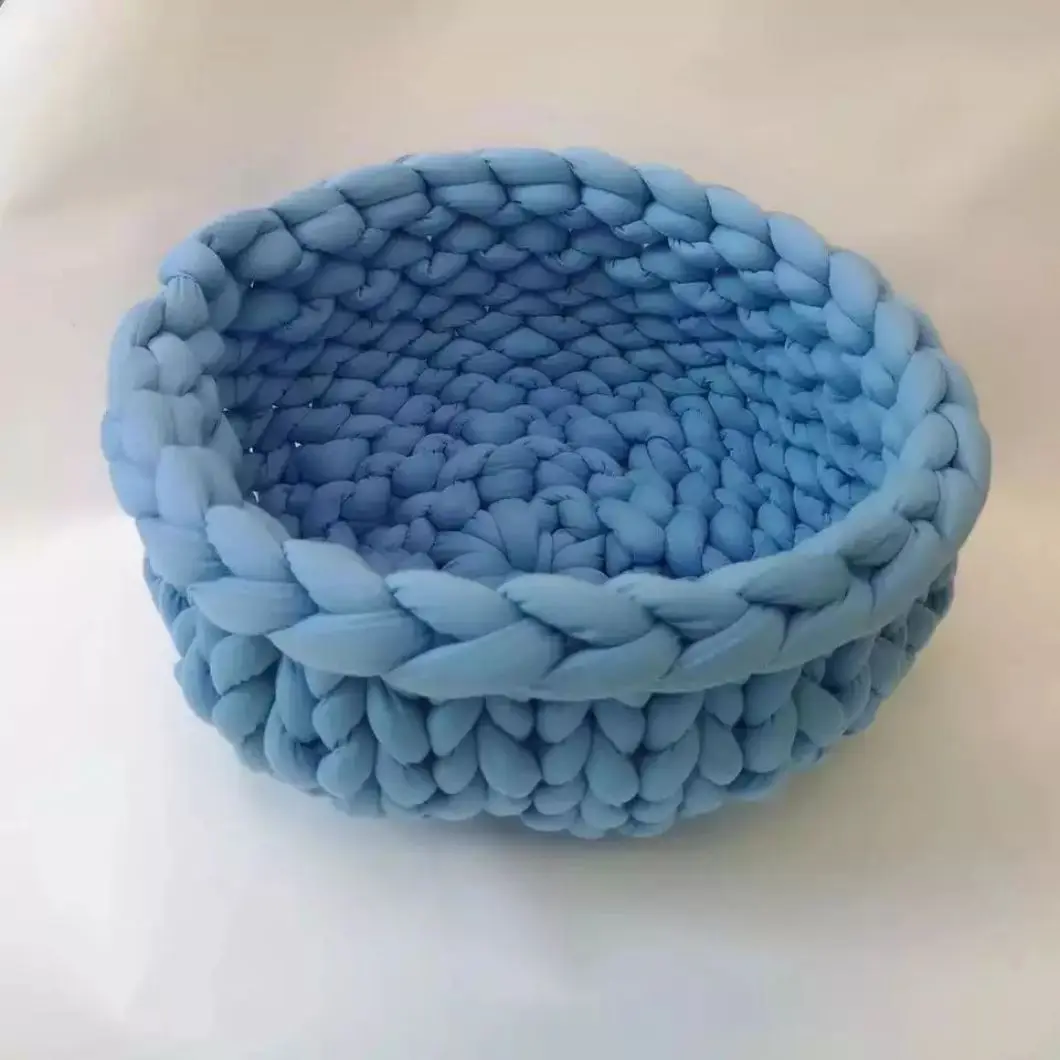Washable handmade soft  dog cat bed nest multi-colors woven core filling cotton coarse wool pet nest