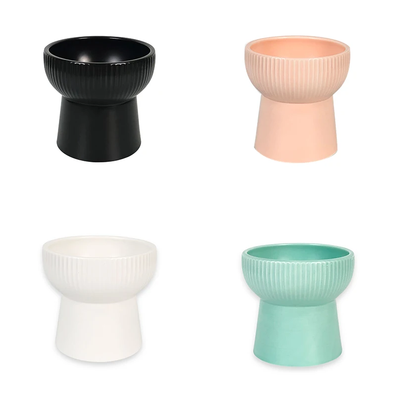 Hot Selling Cheap Custom Pink Slow Drinking Ceramic Cat Bowl