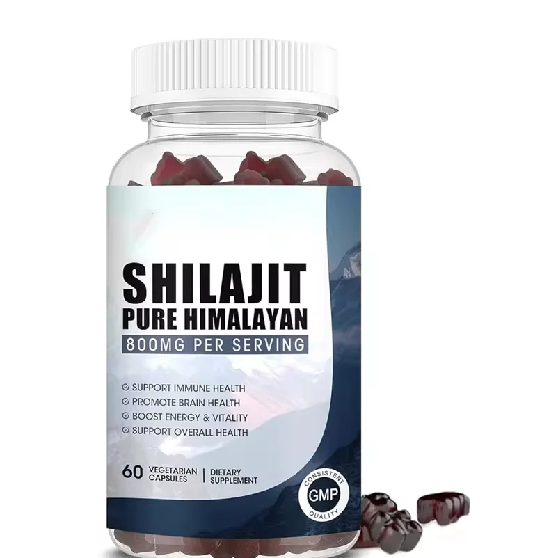 OEM Private label Shilajit Gummies Pure Himalayan Organic with 85+ Trace Minerals Fulvic Acid for Energy, Immune Support