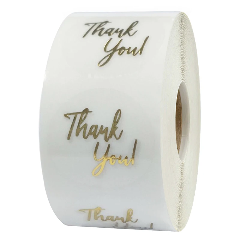 
Transparent hot stamping thank you sticker gift seal 1 inch round packaging transparent labels 