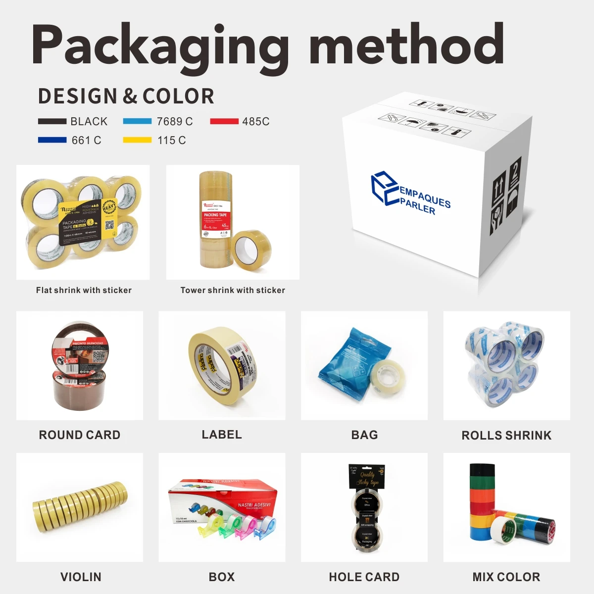 Custom Length Transparent 60m 100m Packing Tape Clear Tape Roll