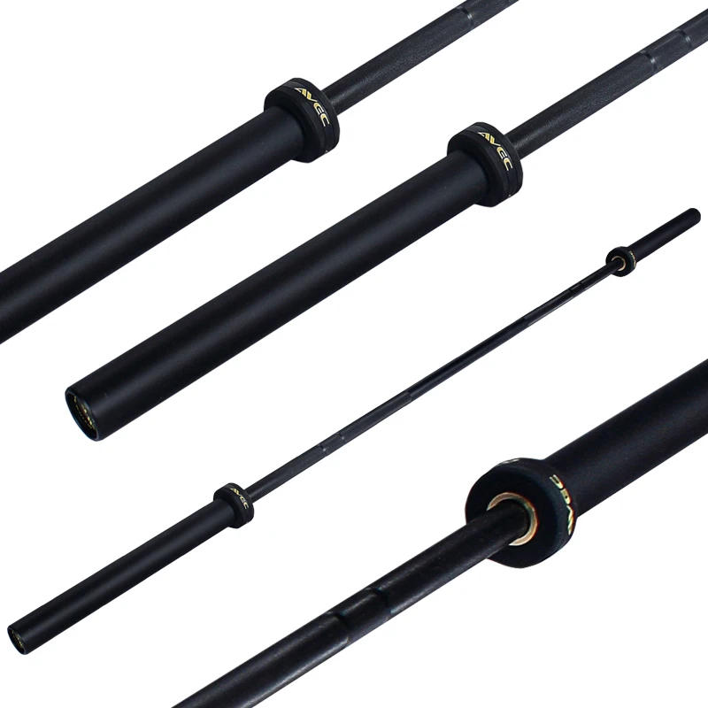 
2200 mm Barbell Black Zine 1000 lb Training Bar with 4 Bearings Weightlifting Bar Barbell Bar 
