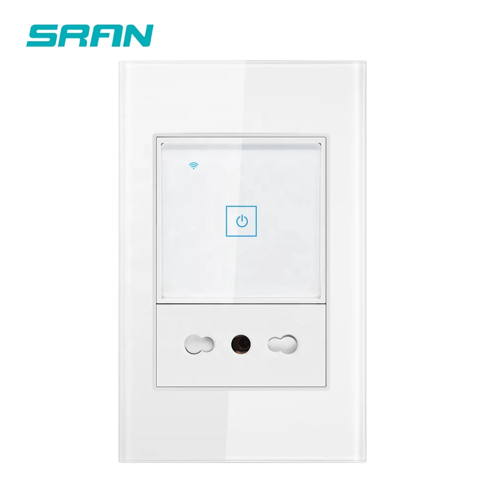 Italian Standard Tempered Glass Wall Power Socket and Touch Switch Outlet With Wifi