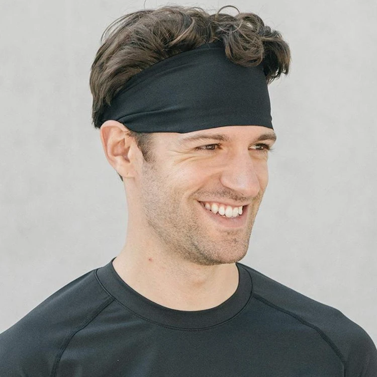 
Black wide sport headband, workout hairband high elastic moisture running fit yoga sweatband custom logo promotion gift 