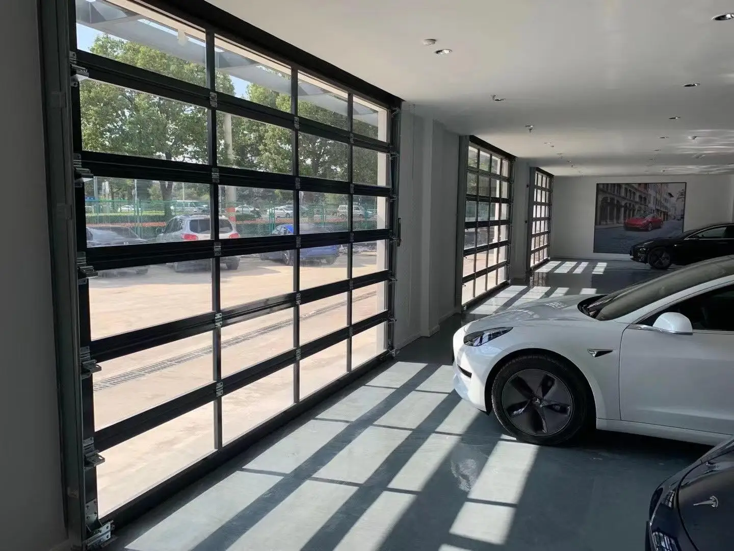 9x8 9x7 16x7 Modern sectional overhead full view aluminum tempered glass panel garage door price plexiglass garage door