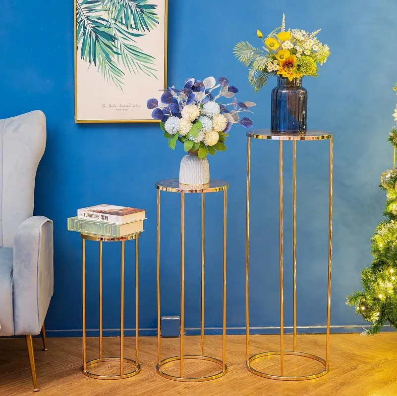 Gold Metal Flower Rack Wedding Flower Floor Vase Rack Wedding Road Guide Decoration Flower Stand