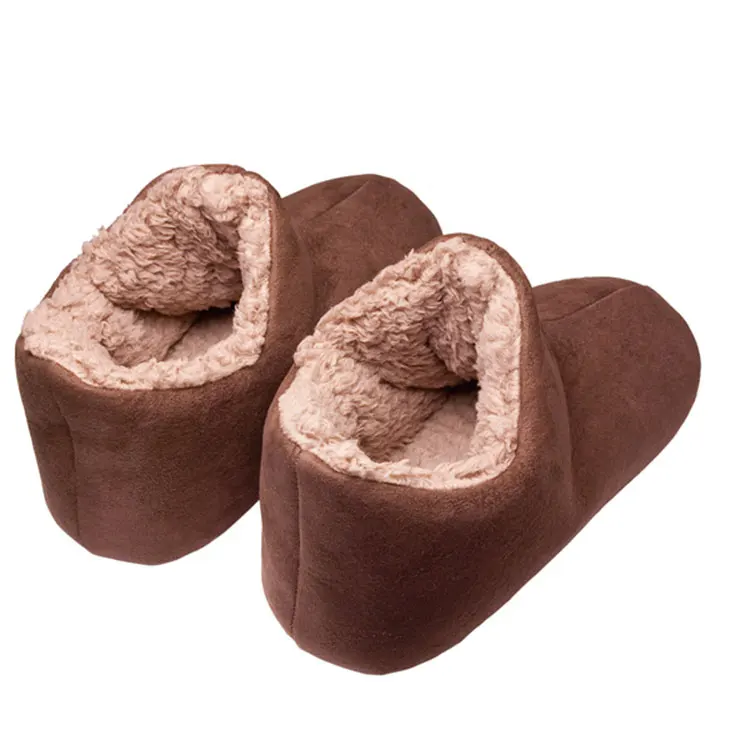 Warm Indoor Boot Slippers for Men and Women Comfortable PU Insole Antislip Straps and Sock Closure round Flat Style