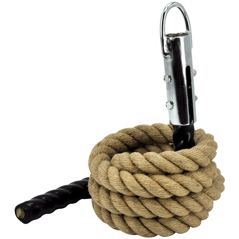 Gym Equipment Climb Rope Dia 50mm Training Rope With Hook Body Building Jute Climbing Rope
