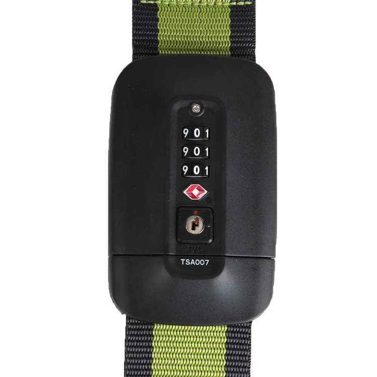 high quality tsa approved travel suitcase luggage strap belt with tsa lock
