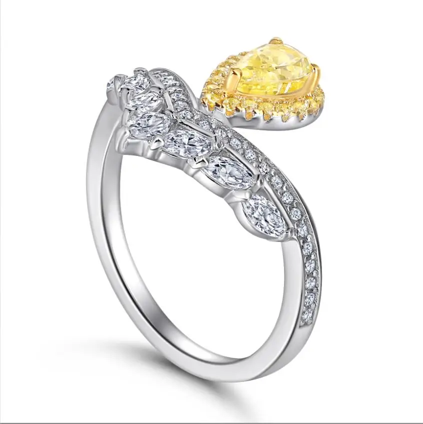 Fashion New Design Rhodium Plated 925 Silver Jewelry Ring Gift For Girlfriend