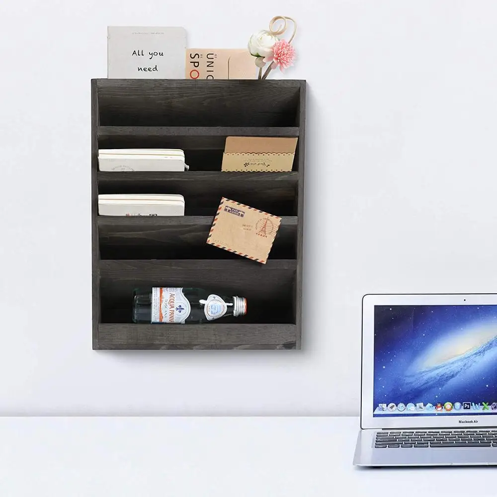 Деревенский деревянный офисный стол с 5 отделениями, держатель для документов, органайзер, стойка для магазинов