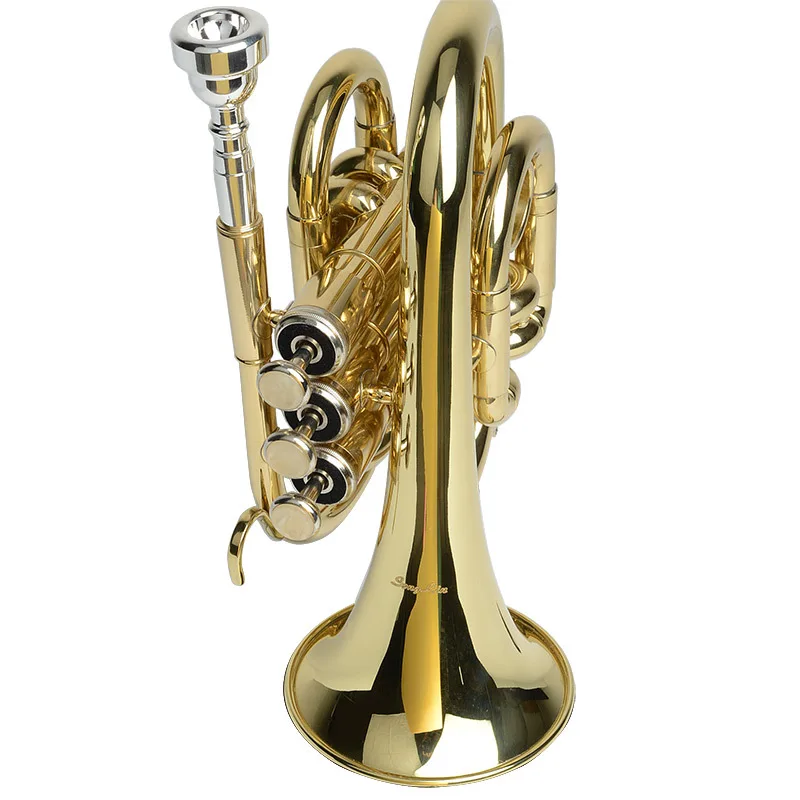 musical instrument brass instrument trumpet Brass lacquer gold Bb mini trumpet
