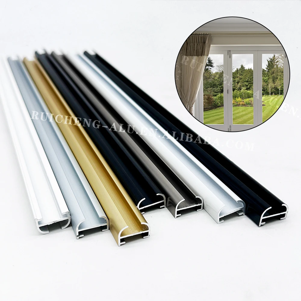Extrusion Roller Curtain Aluminium Corded Ceiling Curtain Double Track For Curtain