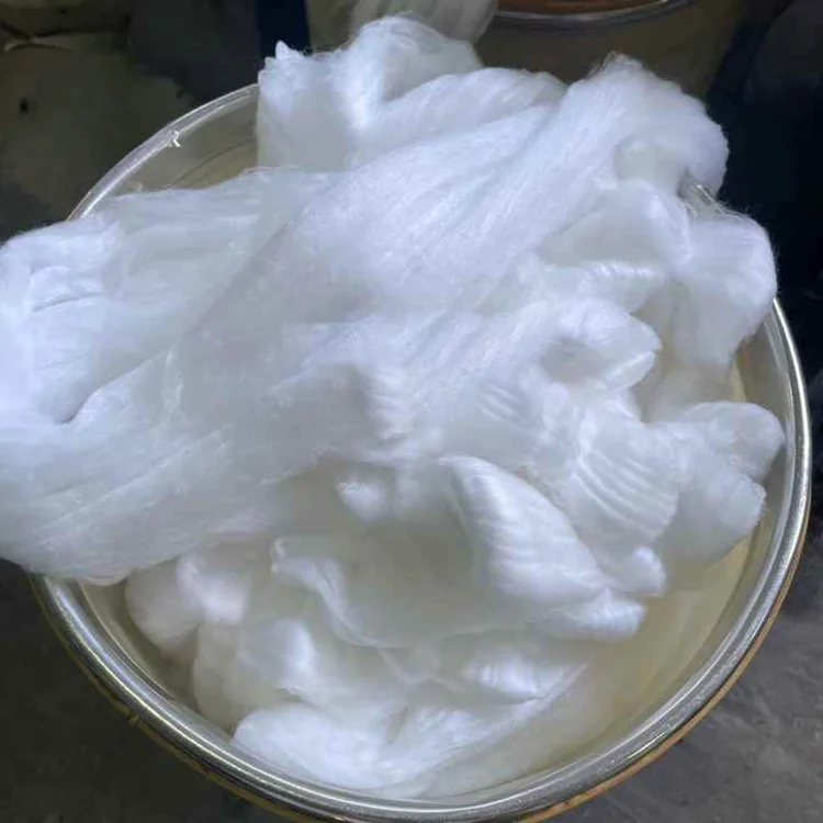 Polyester Tops tow fiber top 2.5dx88mm 3dx88mm Semi Dull Raw White Virgin Wool Yarn Spinning