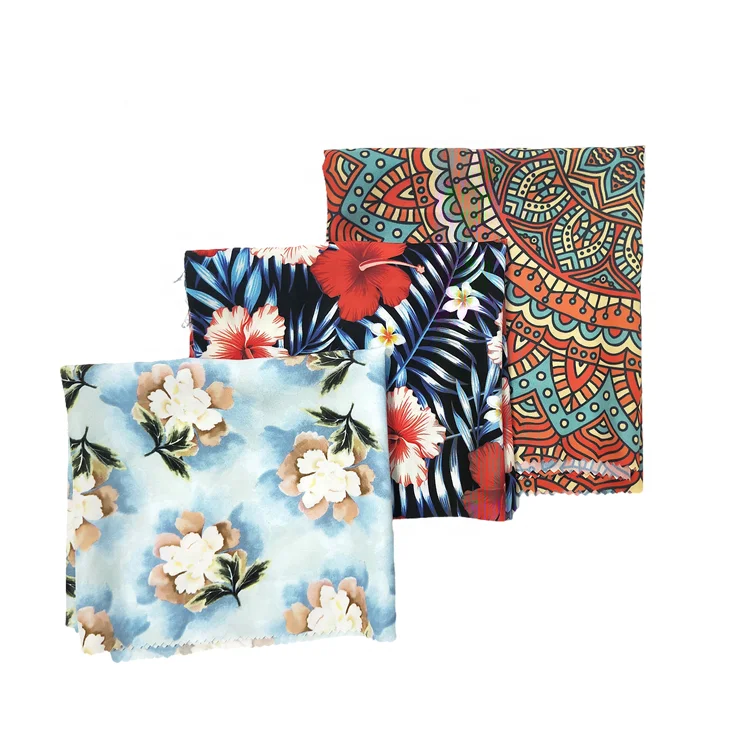 Custom Cartoon Flower Printing Challis Viscose Woven Rayon Printing Fabric For Kids Dress