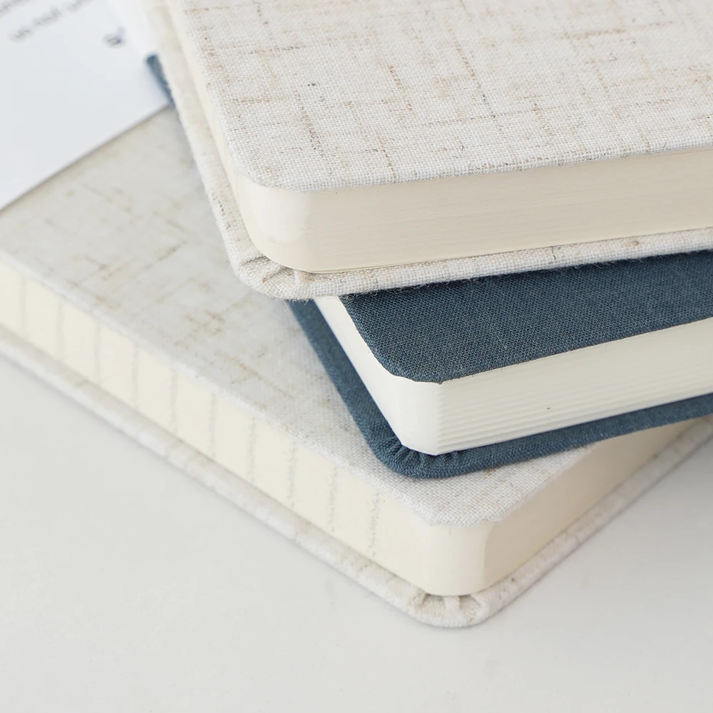China A4 A5 A6 Supplier Custom The Factory Price Fabric Linen Notebook Hardcover Grounded  Practice Manifest Journal