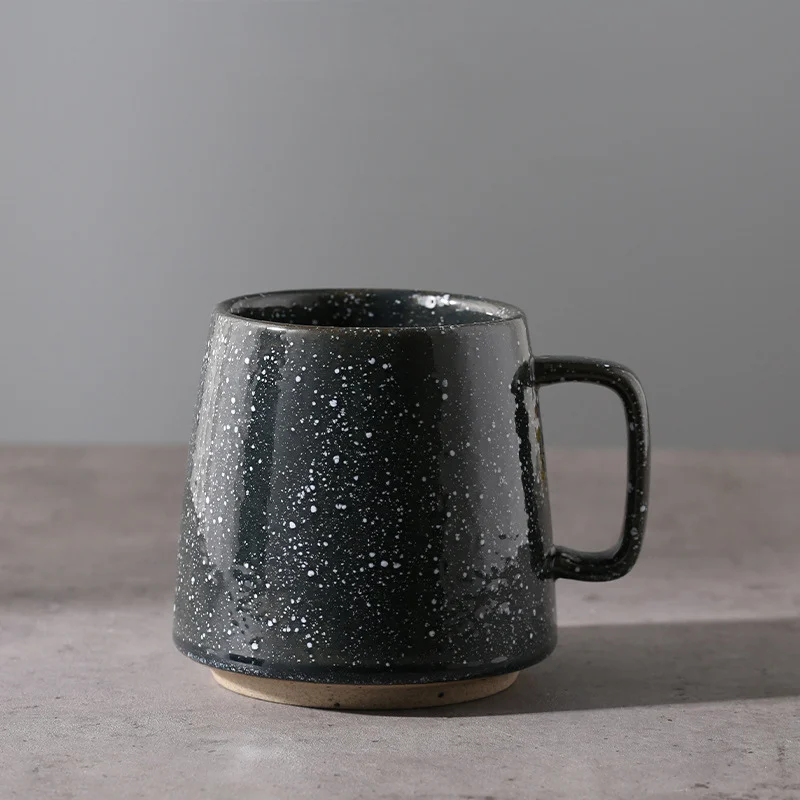 Custom Logo 11oz Rustic Japanese Starry Speckled Vintage Ceramic Coffee Mugs Clay Tea Cups