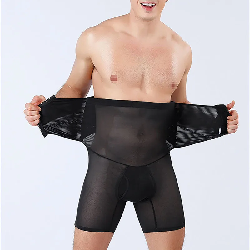 Горячие коробки бесшовное нижнее белье Пояс для живота для похудения Fajas полупрозрачный тренажер с высокой талией для тренировок живота Формирователь для мужчин