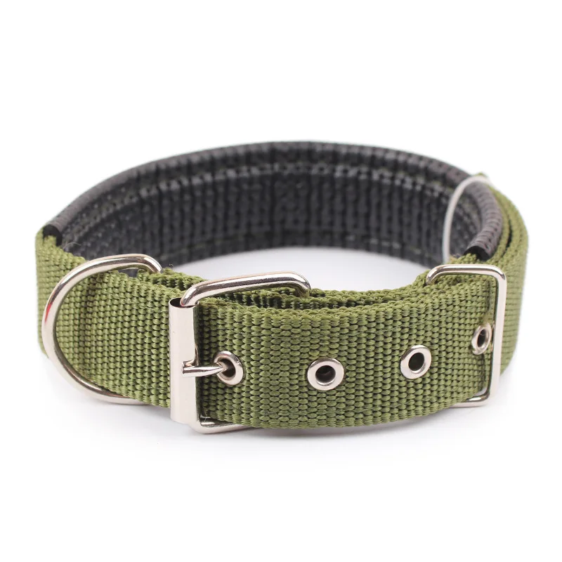 Pet Dog Collar Wholesale Multi- color Nylon Padded Pet Collar Adjustable Buckle Cat Dog Collar