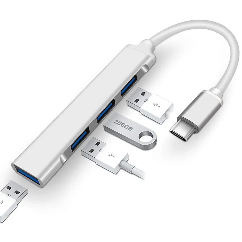 Алюминиевый USB док-станция Тип C концентратор 3 0 многофункциональный адаптер 4 в 1 для Macbook Pro Air Ipad Matebook OEM статус зарядки карты из АБС-пластика