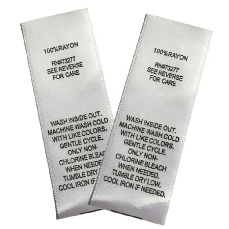High quality washing clothing tags label printed logo labels for custom clothing label