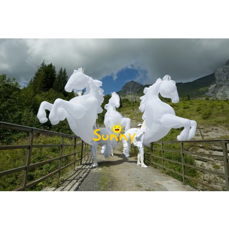 Customized inflatable LED horse for parade White LED lighting inflatable horse  For Carnival Performance