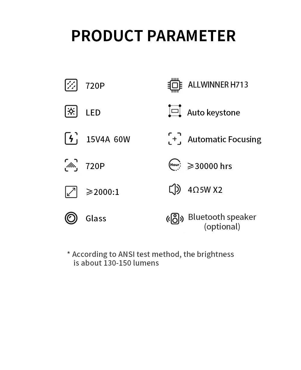 K2 портативный проектор android с Wi-Fi 720P физические ресе. 160 ANSI lumen Автофокус Allwinner H713 PTZ 4K decode proyector