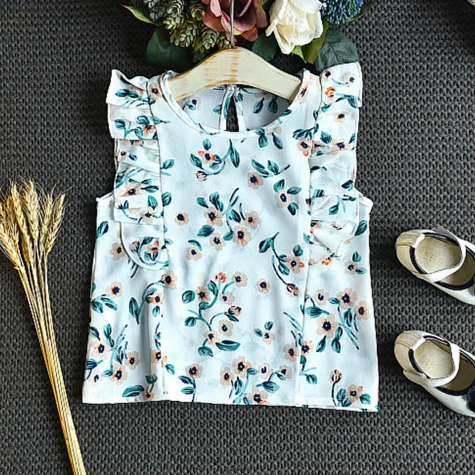 
Kids summer floral shirt and pant little girls western outfit toddler stylish clothing sets 