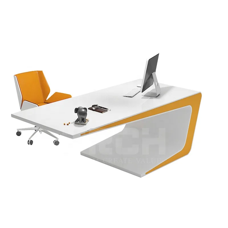 Customized High Glossy Modern Office Supplies Wooden Organizer Executive Manager Office Desk