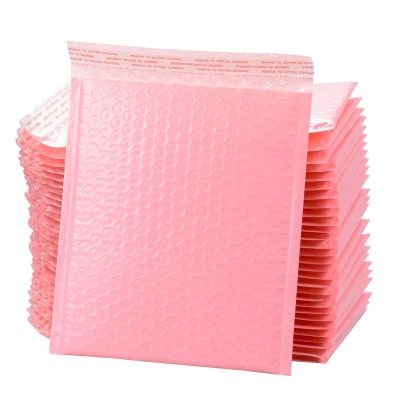 Custom Printed Strong Self Seal Bubble Envelope Mailing Bags Poly Bubble Mailers Pink Bubble Mailer Express Mailing Bag