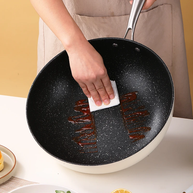 Высококачественные кухонные сковороды из булыжника китайский ВОК набор кухонной посуды медицинский камень сковорода с антипригарным покрытием