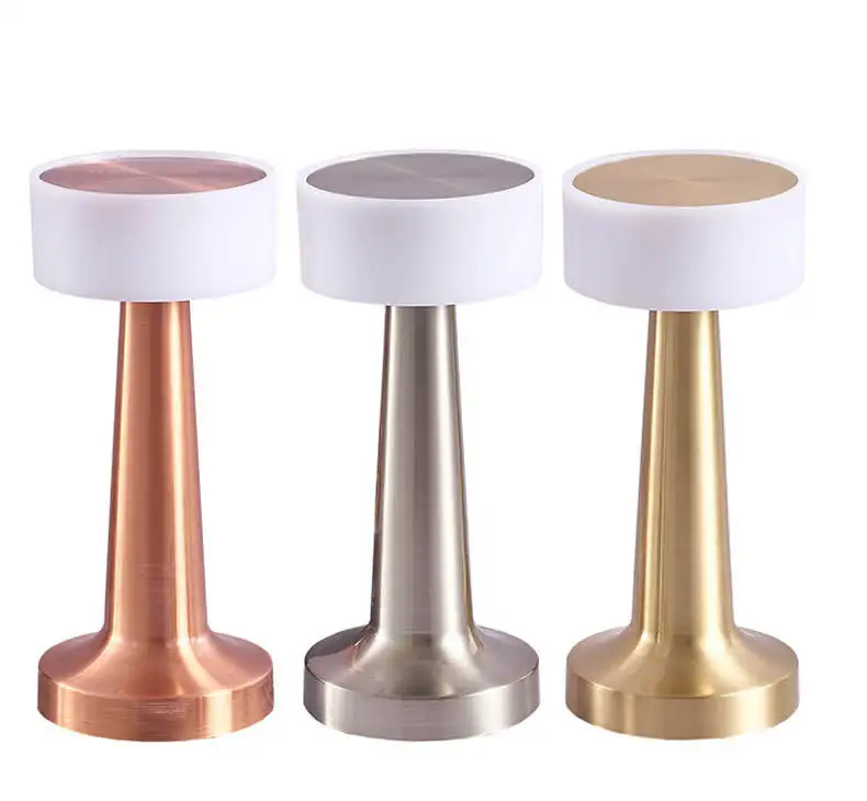 Rechargeable Atmosphere Led Table Night Light Mini Gold Cordless Restaurant Touch Table Lamp For Hotel And Bar