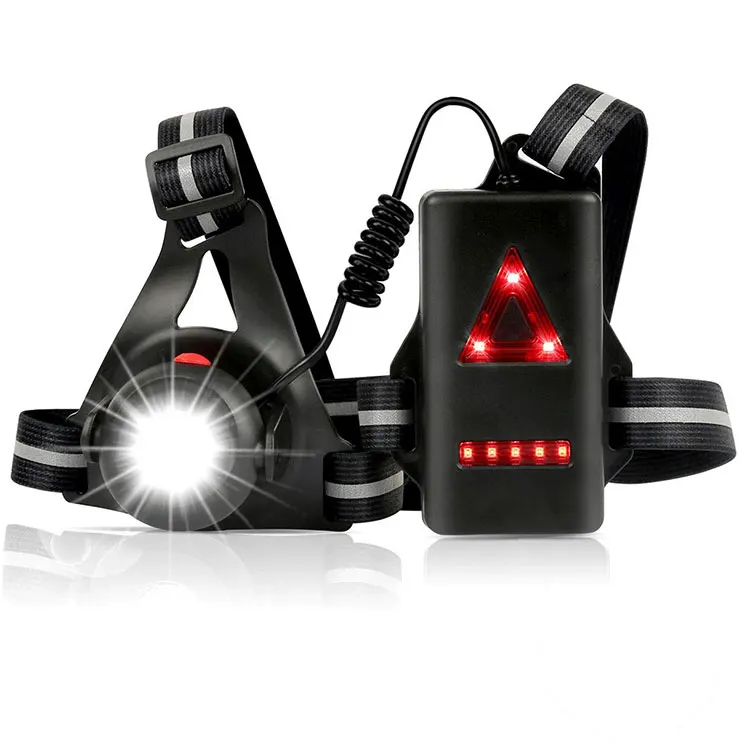 USB Rechargeable 3 Light Mode Options 300 Lm XML T6 Reflective Safety Running Chest Light Running Light For Runners