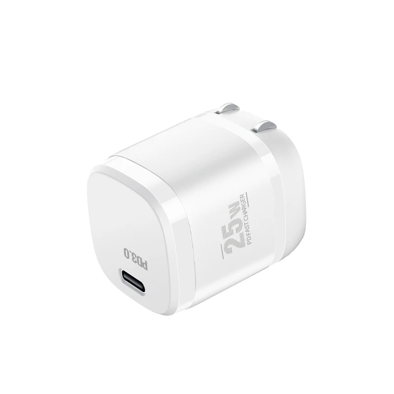 C2A 3A Mobile Phone Power Supply Adapter 25W Fast Charge Folding USB C PD Wall Charger for Apple iPhone Samsung