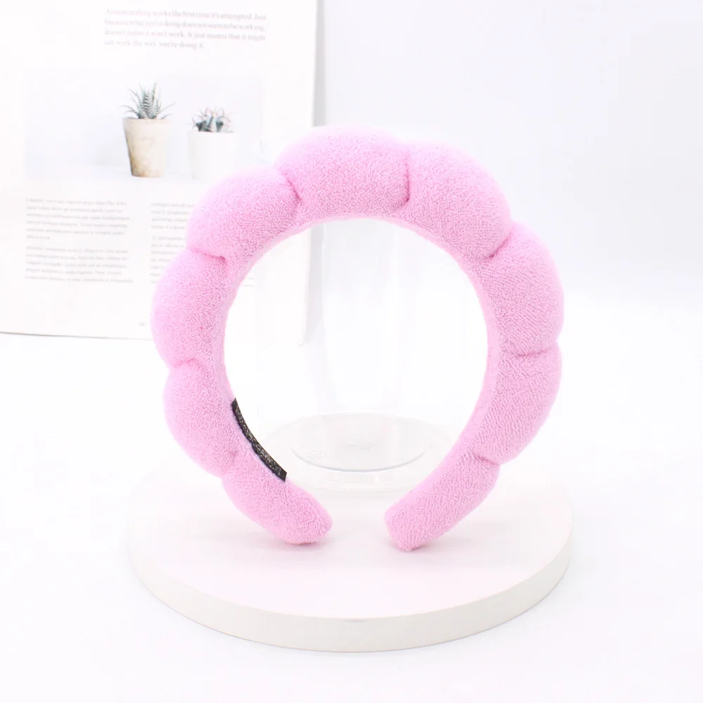 Wholesale Fashion Sponge Twisted Hair Hoop Solid Color Hair Accessories For Women Simple Make up Spa Hair Bands Accessories