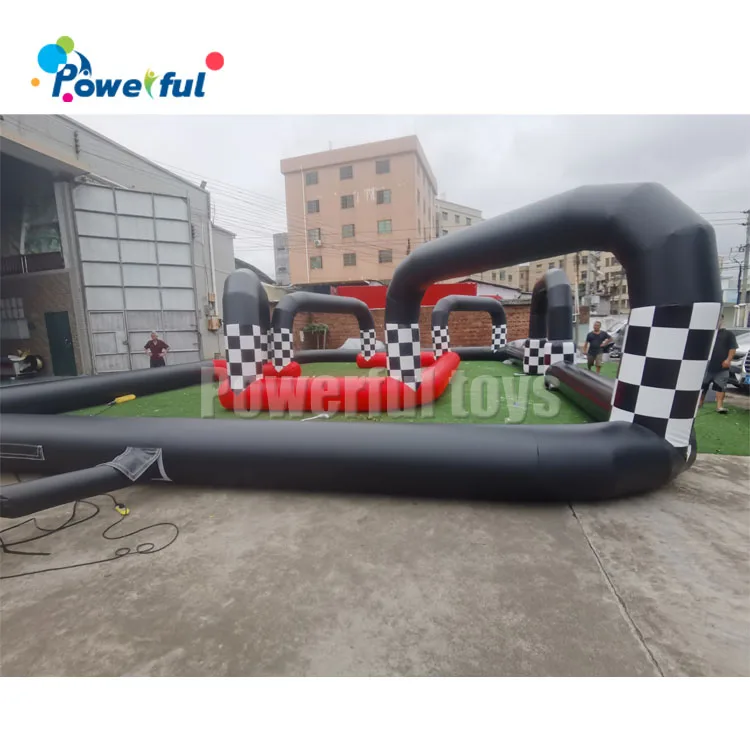Factory Price Inflatable Bumper Car Track inflatable Go Kart Race Track inflatable Zorb Ball Race Track For Sale