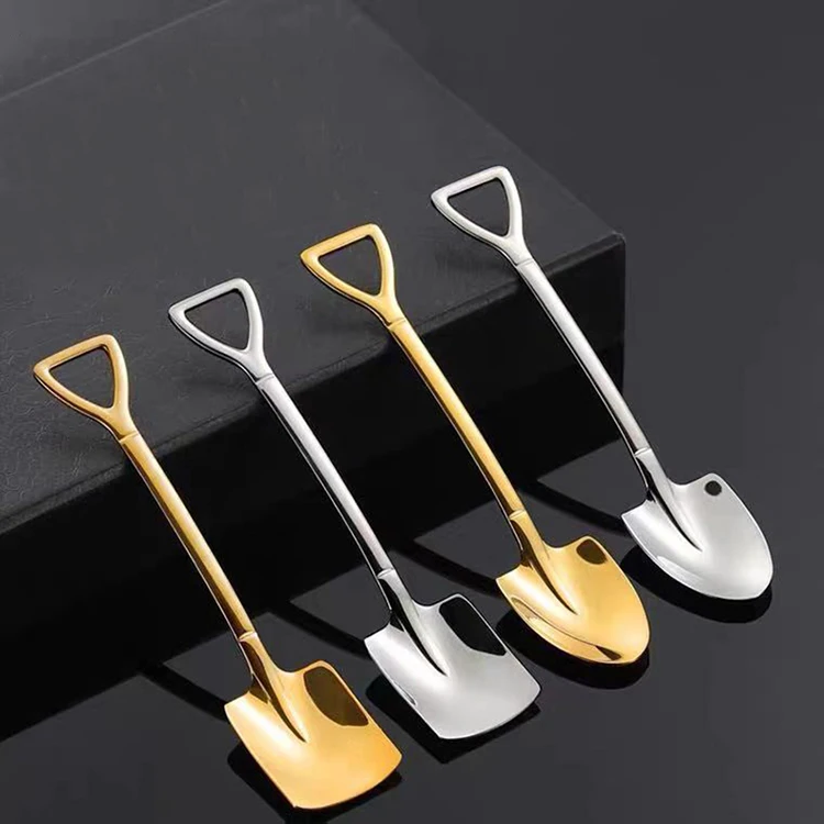 OEM custom wholesale silver cusp spoon Coffee dessert teaspoon Long handle gift teaspoon silver cusp spoon