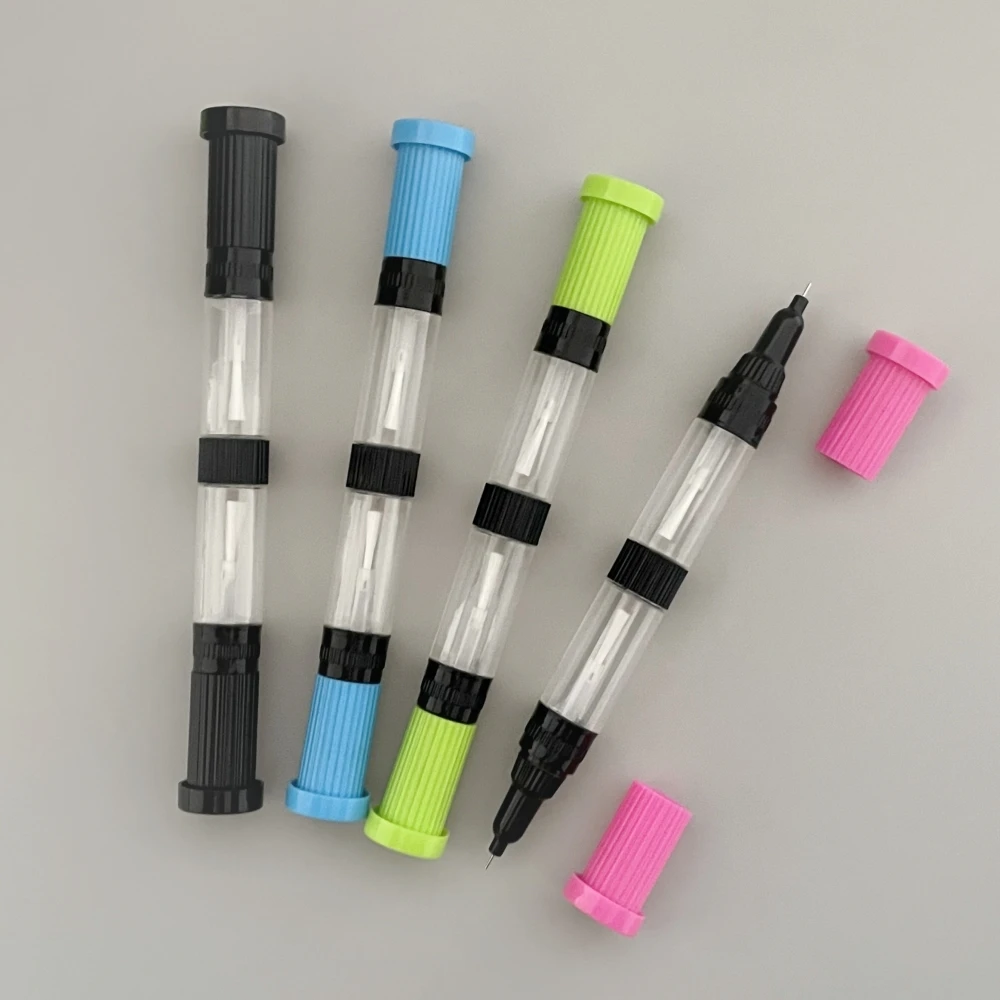 Customization 3 in 1 Empty Nail Art Pen with brush Scratch Repair painting pen 11ML double point plastic soft squeeze bottle
