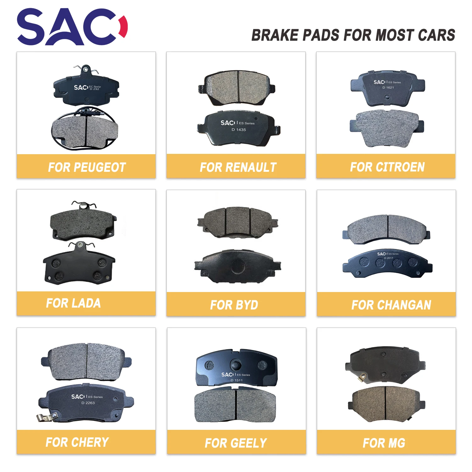 SAC AN742K D2274 D1210 04465-02220 тормозные колодки для toyota allion модель автомобиля 2011 Auris Blade