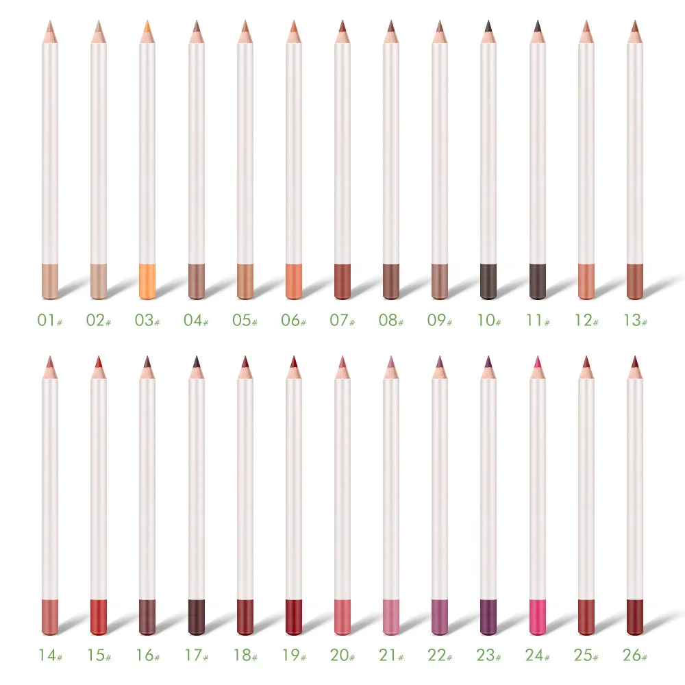 Wooden Lip Liner Pencil Wholesale Plumping Lip Liner Custom Logo Pigmented Waterproof Lipliner