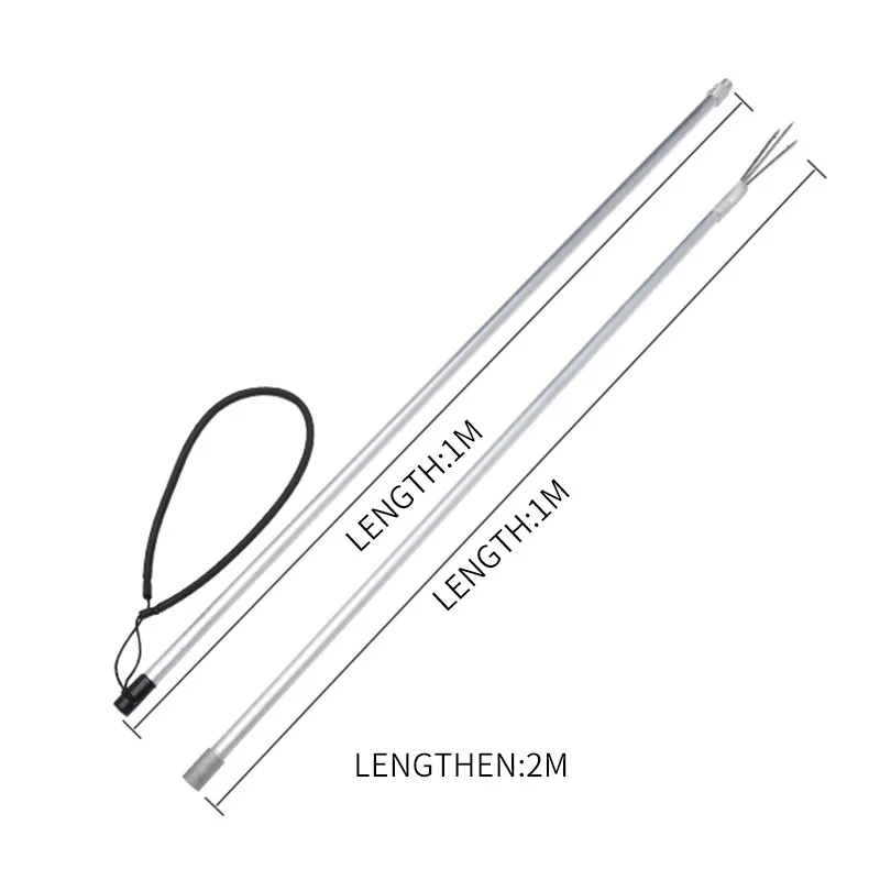 2-Piece Fishing Harpoon Aluminum Alloy Fishing Gaff Hook Fork Harpoon Tip with Barbs Diving Spear Head Fishing Tools