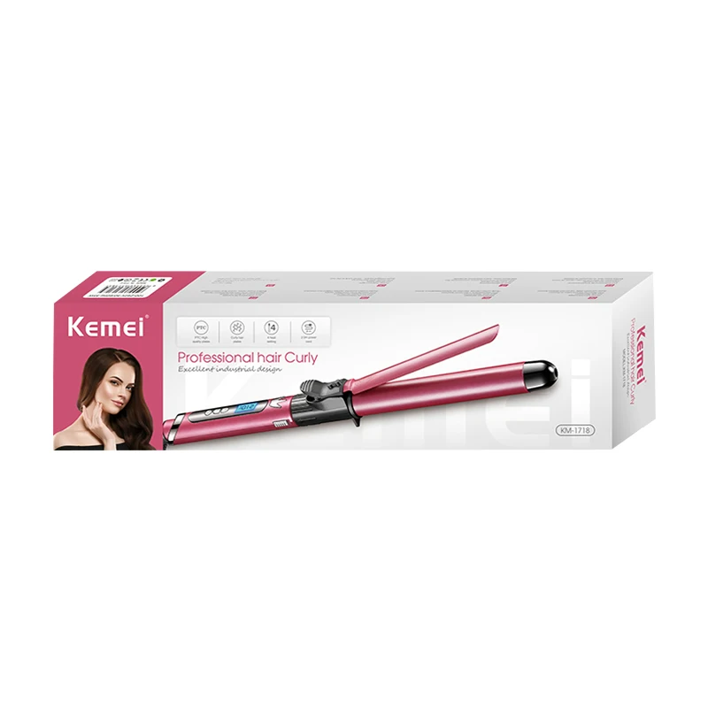 Salon Fashion Styling Tools Curling Iron Km-1718 Professional Curly Hair Curlers Wand with Temperature display
